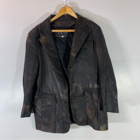 90s distressed leather jacket - Picture 9 of 11